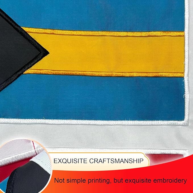 FLAGWIN Bahamas Courtesy Flag & Yellow Flag Set 12x18 Inches, Embroidered Bahamian Nautical Banner Double Sided, Vivid Color Marine Boat Flags 12"x18" with 2 Brass Grommets USA TOP FLAGS, INC