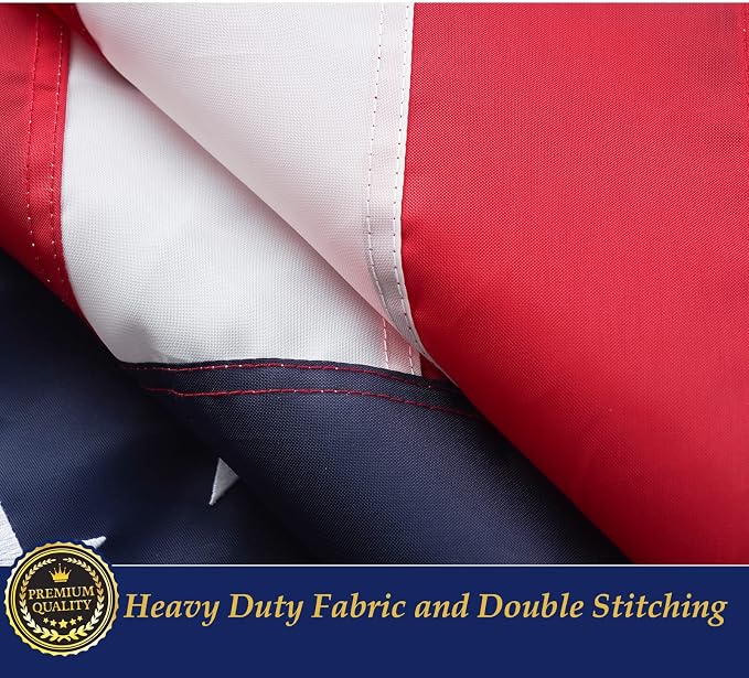 TOPFLAGS American Flag US Flags with Fringe 3x5 Ft Heavy Duty USA Flag Tassel Indoor Embroidered Stars Sewn Stripes Vibrant Color Banner USA TOP FLAGS, INC
