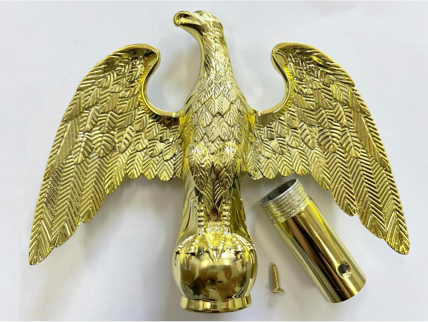 Gold Eagle Head for Decorating Indoor Flagpoles, Made of Zinc Alloy That is Unbreakable, Eagle Flag Pole Topper, for 1-inch Diameter Flagpoles