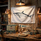 TOPFLAGS  Shark Fishing Boat Flag 12x18 Inch Double Sided Heavy Duty Fisherman's Catch Flags for Boating | 4 Row Stitched and 2 Brass Grommets USA TOP FLAGS, INC