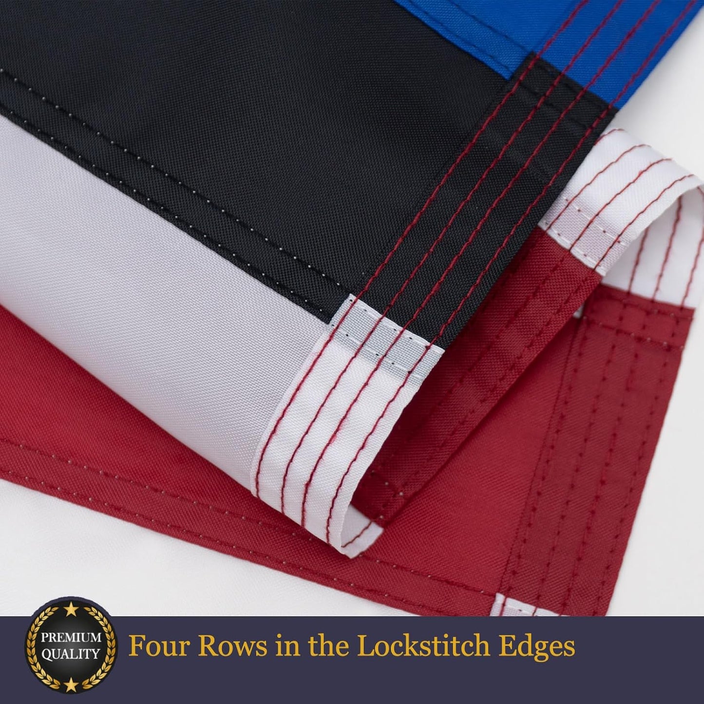 American Flag with Thin Blue Line 3x5 Ft Embroidered Stars Police Flags Heavy Duty Outdoor Blue Stripes Banner with 2 Brass Grommets