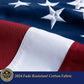 TOPFLAGS American Flag Cotton US Flags 3x5 for 250th Anniversary - New Cotton Fabric Embroidered Stars Heavy Duty USA flag for Indoor Outdoor Sewn Stripes with Brass Grommets USA TOP FLAGS, INC