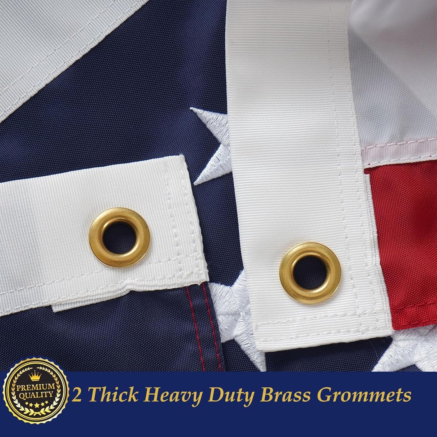TOPFLAGS Folded American Flag 3x5 Heavy Duty Outdoor USA 420D Nylon US Flags with Embroidered Stars, Sewn Stripes & Brass Grommets, Fade Resistant - All Weather Flags for Outside High Wind Triangle Packaged USA TOP FLAGS, INC