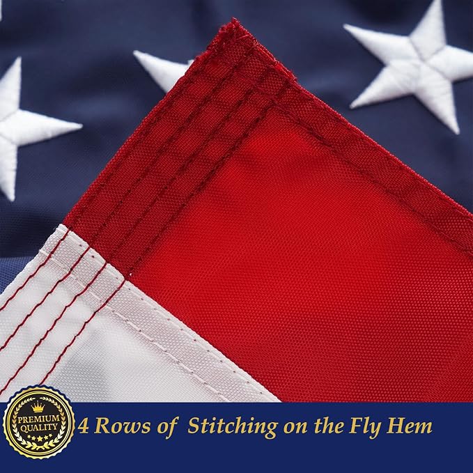 TOPFLAGS Folded American Flag 3x5 Heavy Duty Outdoor USA 420D Nylon US Flags with Embroidered Stars, Sewn Stripes & Brass Grommets, Fade Resistant - All Weather Flags for Outside High Wind Triangle Packaged USA TOP FLAGS, INC