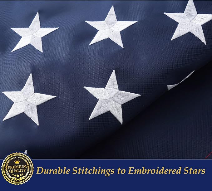 TOPFLAGS American Flag US Flags with Fringe 4x6 Ft Heavy Duty USA Flag Tassel Indoor Embroidered Stars Sewn Stripes Vibrant Color Banner USA TOP FLAGS, INC