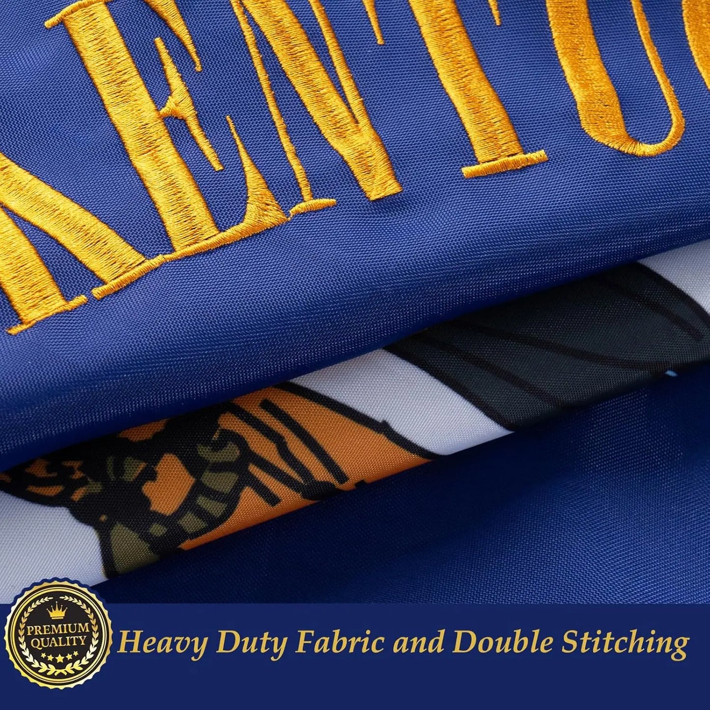 TOPFLAGS Kentucky Flag 3x5 Outdoor KY State Flags Embroidered Flag Double Side Heavy Duty Sewn Stripes with 2 Brass Grommets USA TOP FLAGS, INC