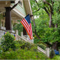 American Flag with Gold Fringed 3x5 Ft, Made in USA, Indoors USA Flag, Embroidered Stars, with 4 Rows of Lower Stitches