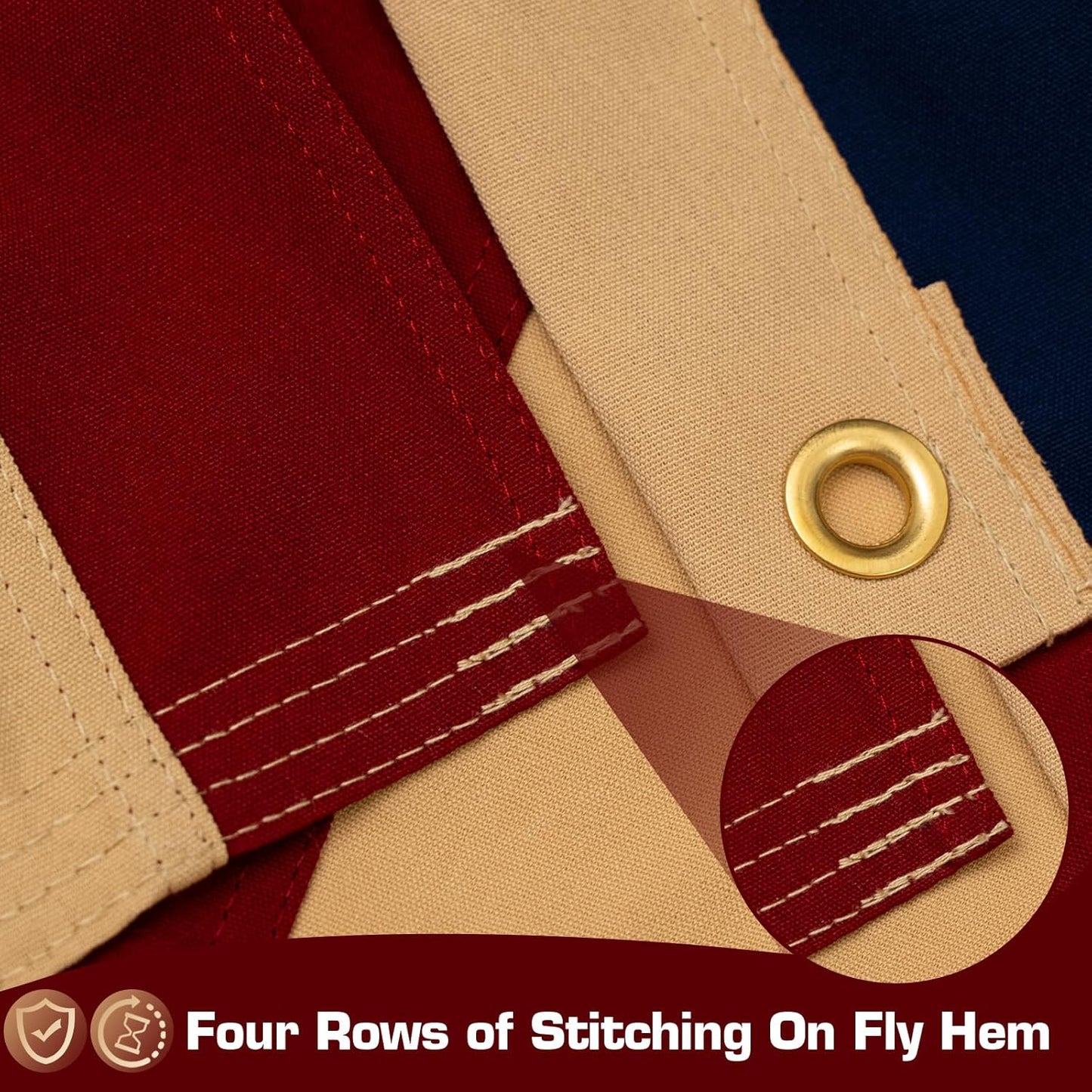 Vintage Betsy Ross Flag 3x5 Ft 100% Cotton Embroidered Tea Stained 13 Star American Colonies Flag Heavy Duty Antiqued American Banner for Outside with 2 Brass Grommets