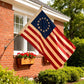 Vintage Betsy Ross Flag 3x5 Ft 100% Cotton Embroidered Tea Stained 13 Star American Colonies Flag Heavy Duty Antiqued American Banner for Outside with 2 Brass Grommets