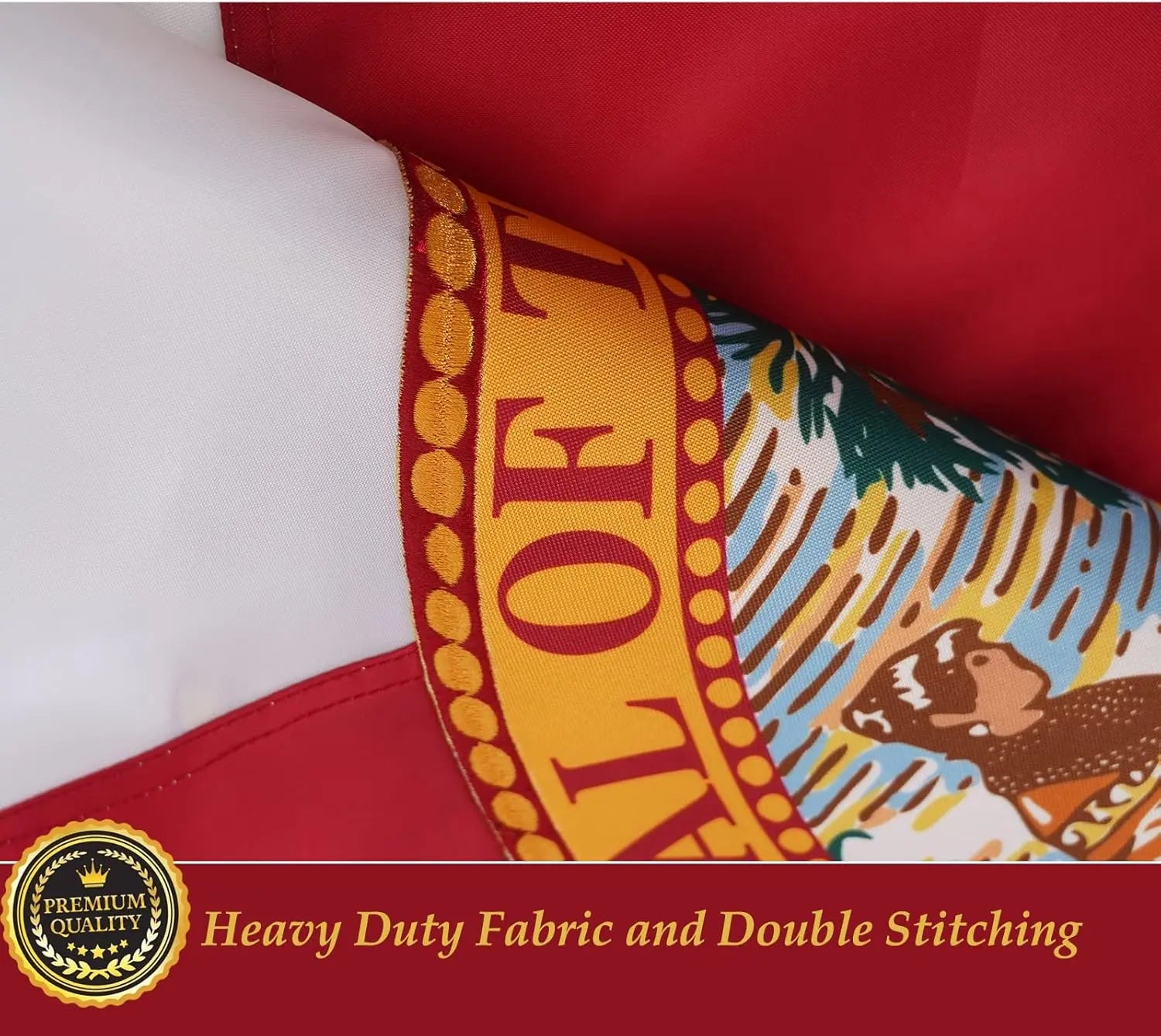 TOPFLAGS Florida Flag 5x8 Outdoor FL State Flags Embroidered The Sunshine State Flag Heavy Duty Sewn Stripes with 3 Brass Grommets USA TOP FLAGS, INC