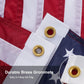 American Flag 12x18 Inches Made in USA, Embroidery 50 Stars Ensign Nautical Small US Boat Flags with 2 Brass Grommets, Heavy Duty Polyester Outdoor Banner for ATV UTV Yacht Golf Cart