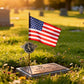 WWII Aluminum Grave Marker, with 12x18 Inch USA Flag, Aluminum Veterans Plaque, Memorial Day Gifts, Suitable for Graveside Memorials to Honor Those who Served