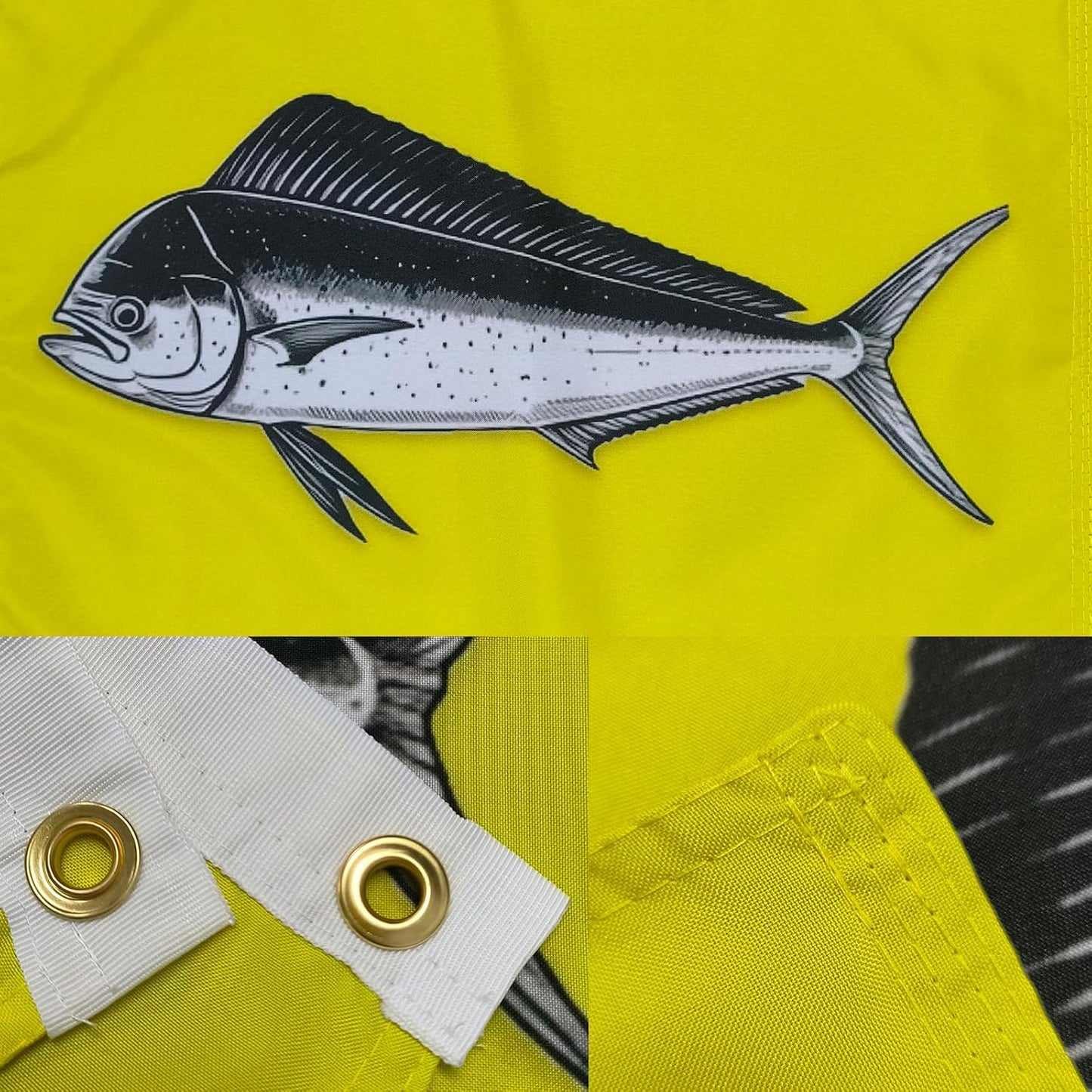 TOPFLAGS Dolphin Fishing Boat Flag 12x18 Inch Double Sided Heavy Duty Fisherman's Catch Flags for Boating | 4 Row Stitched and 2 Brass Grommets USA TOP FLAGS, INC