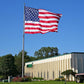 American Flag 10x15 Ft Made in USA TearProof Series for Outside, Heavy Duty Tough Spun Polyester All Weather US Flag for High Wind, Embroidered Stars Sewn Stripes and Brass Grommets