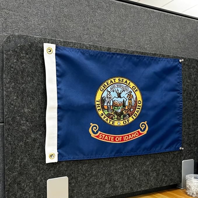 TOPFLAGS Idaho Flag 12x18 Inch Double Sided 3 Ply, Heavy Duty Nylon Small Idaho State Flag with Brass Grommets, Fade Proof Outdoor Marine Boat Flags (ID) USA TOP FLAGS, INC