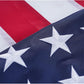 American Flag with Gold Fringed 3x5 Ft, Made in USA, Indoors USA Flag, Embroidered Stars, with 4 Rows of Lower Stitches