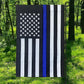 Thin Blue Line Garden Flag 12.5 x 18 Inch Double Sided, Embroidered American Police Flags for Outside, Back the Blue Flag for Lawn Outdoor Decoration USA TOP FLAGS,INC
