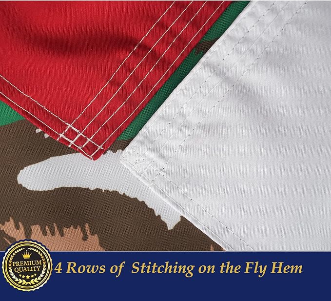 TOPFLAGS New California Republic Flag 3x5 Ft Double Side 3Ply Ncr Cali State Flags Two-Headed Bear CA Flag Heavy Duty Outdoor 4 Rows Stitched Edge with 2 Brass USA TOP FLAGS, INC