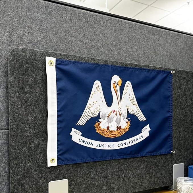 TOPFLAGS Louisiana Flag 12x18 Inch Double Sided 3 Ply, Heavy Duty Nylon Small Louisiana State Flag with Brass Grommets, Fade Proof Outdoor Marine Boat Flags (LA) USA TOP FLAGS, INC