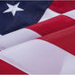 American Flag with Gold Fringed 4x6 Ft, Made in USA, Indoors USA Flag, Embroidered Stars, with 4 Rows of Lower Stitches