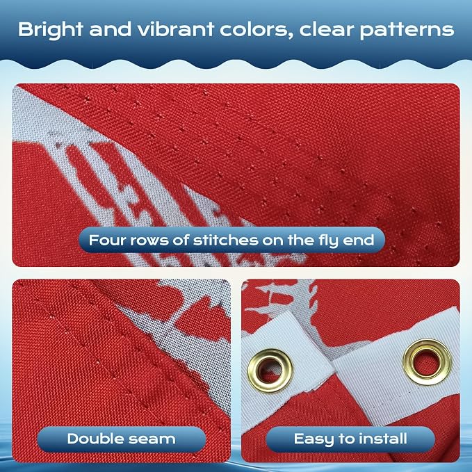 TOPFLAGS Red Wahoo Fish Flag 12x18 Inch Double Sided Heavy Duty Boat Fishing Flag - Vivid Color Fisherman's Catch Flags for Boating | 4 Row Stitched and 2 Brass Grommets USA TOP FLAGS, INC