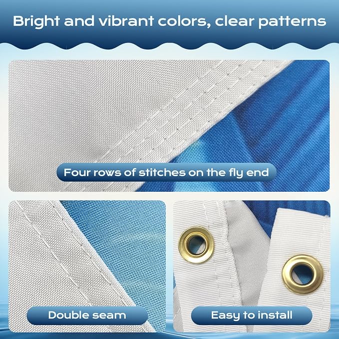 TOPFLAGS Swordfish Flag 12x18 Inch Double Sided Heavy Duty Boat Fishing Flag - Vivid Color Fisherman's Catch Flags for Boating | 4 Row Stitched and 2 Brass Grommets USA TOP FLAGS, INC