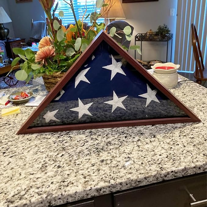TOPFLAGS Case for Burial Flag with American Flags Cotton US 5x9.5 Ft Embroidered Stars Display Heavy Duty USA Banner Indoor with Brass Grommets USA TOP FLAGS, INC