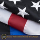 American Flag and Thin Blue Line Flags 3x5 Ft Combo Pack - Embroidered Stars US Flags or Outside Heavy Duty Outdoor