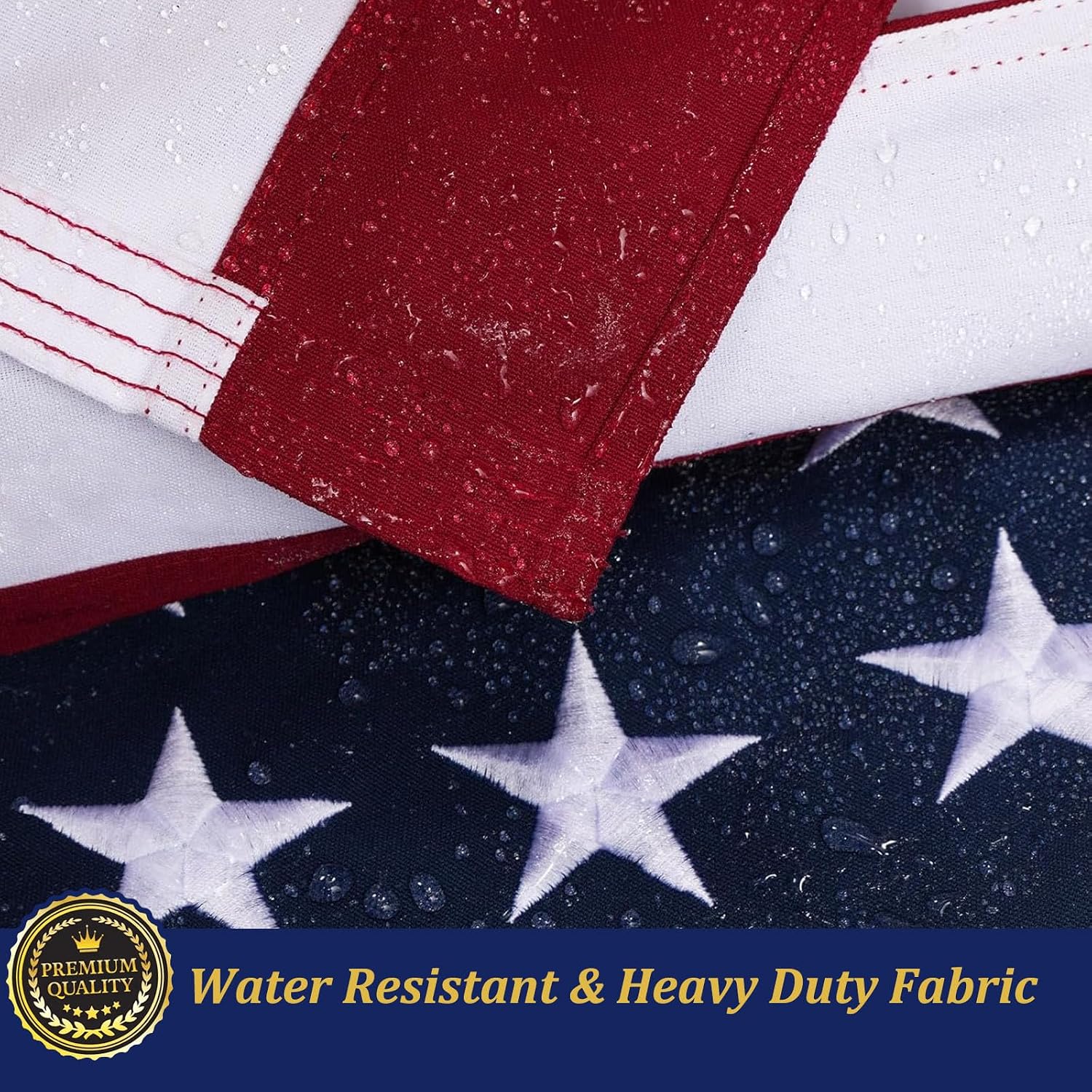TOPFLAGS Folded American Flag 3x5 Heavy Duty Outdoor USA 420D Nylon US Flags with Embroidered Stars, Sewn Stripes & Brass Grommets, Fade Resistant - All Weather Flags for Outside High Wind Triangle Packaged USA TOP FLAGS, INC