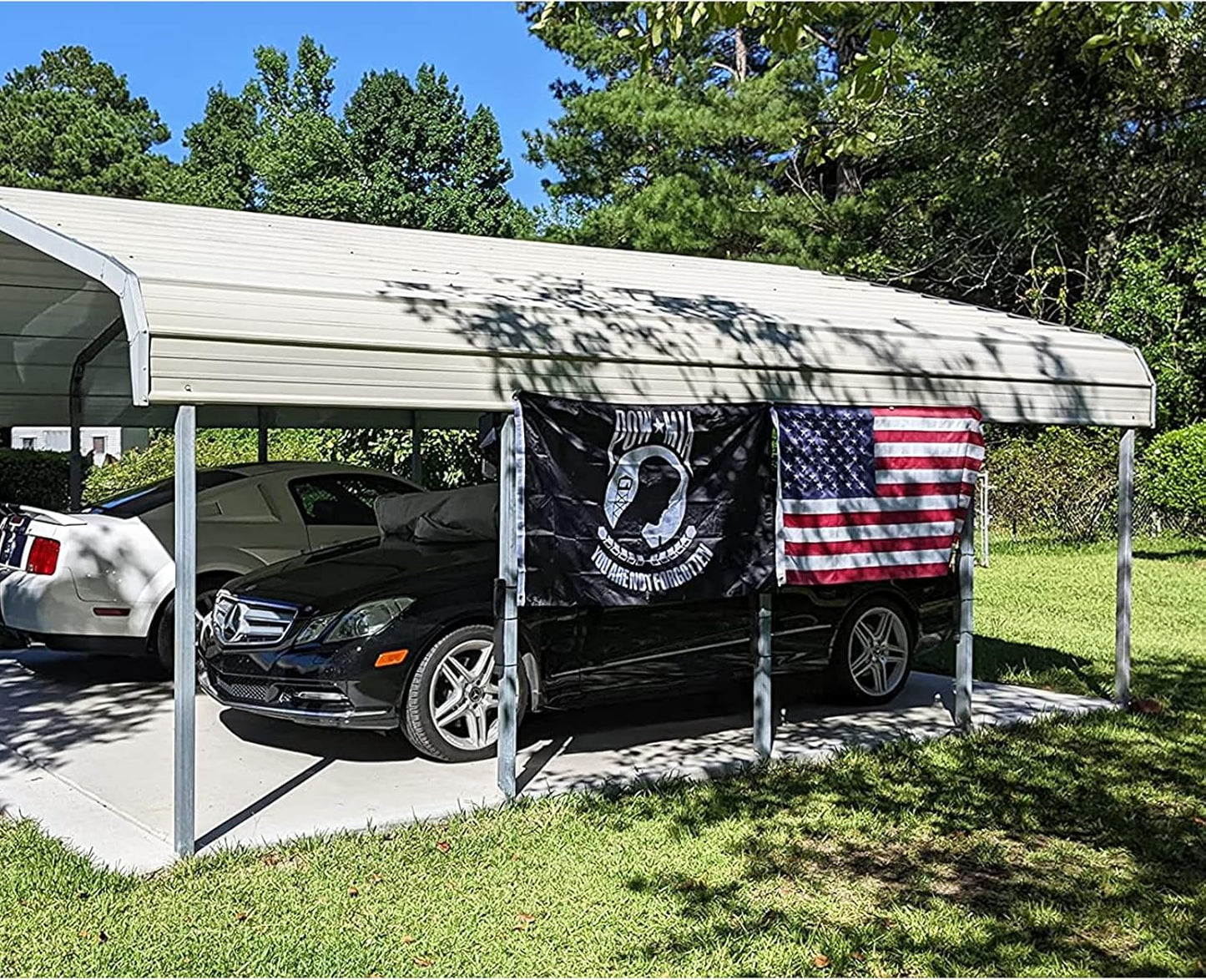 Pow Mia Flag Embroidered 4x6 Outdoor - Heavy Duty Double Sided You are Not Forgotten War Flags 300D Nylon Military Made in USA Pow Flags for Outside (4x6ft)
