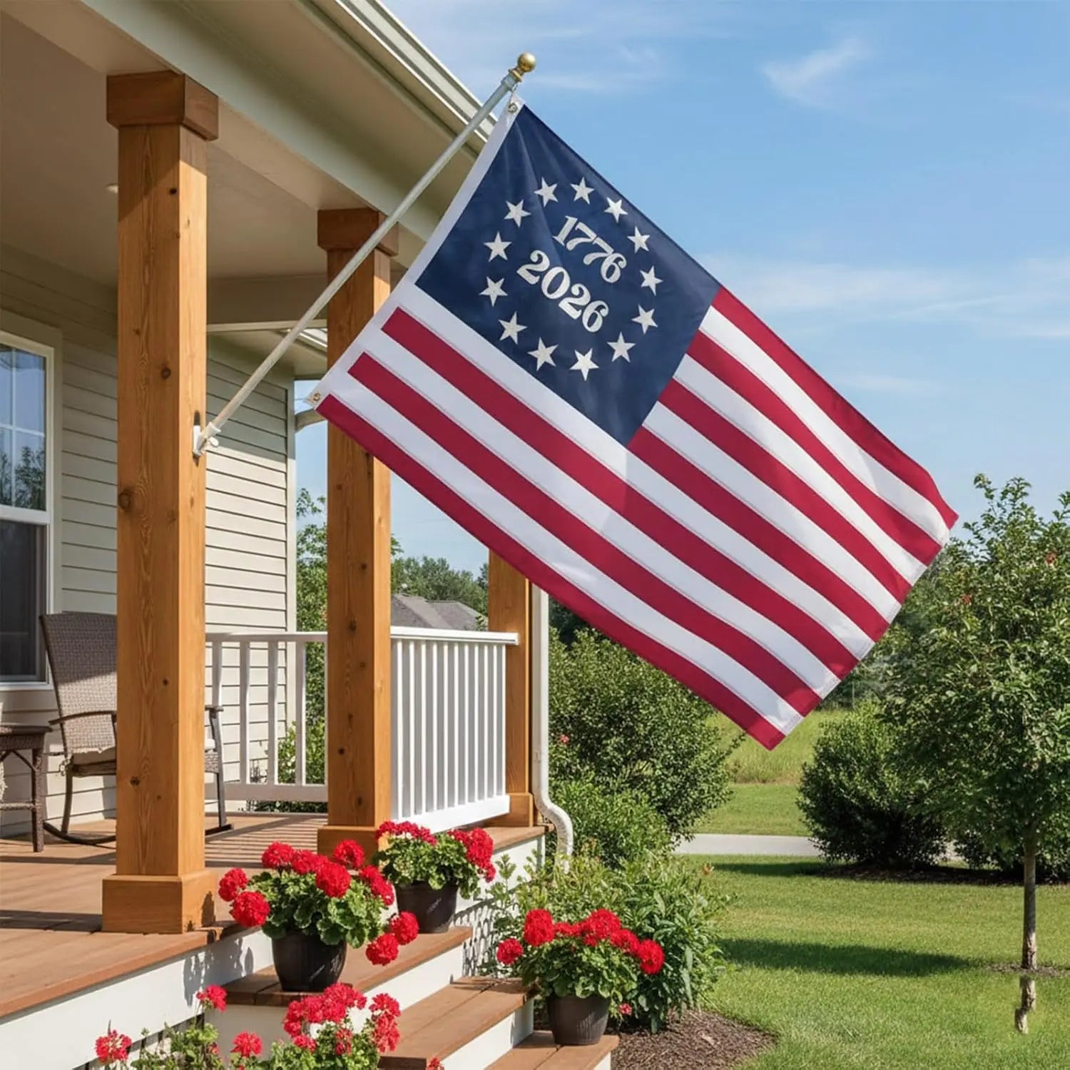 1776-2026 Betsy Ross Flag 4x6 Feet American Flags for 250th Anniversary Heavy Duty Outdoor Embroidered 13 Star Colonies Banner for Outside USA TOP FLAGS,INC