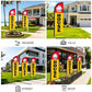 TOPFLAGS  2 Pack Open House Flag Kit 8Ft with Pole Ground Stake Portable Bag for Real Estate Agents - Outdoor Business Feather Flags Sign Banner (Yellow/Red) USA TOP FLAGS, INC