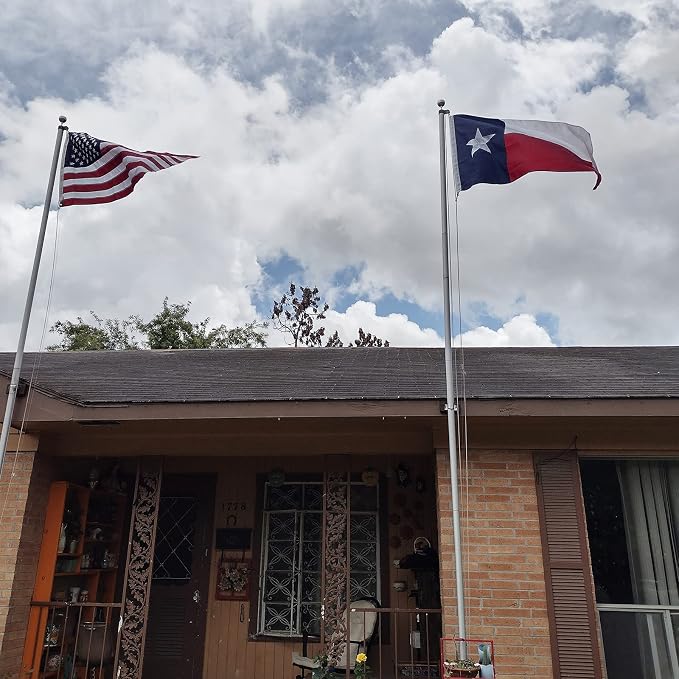 TOPFLAGS Texas Flag 8x12 Heavy Duty Outdoor TX State Flags - Embroidered Star Sewn Stripes for Outside with 4 Brass Grommets USA TOP FLAGS, INC