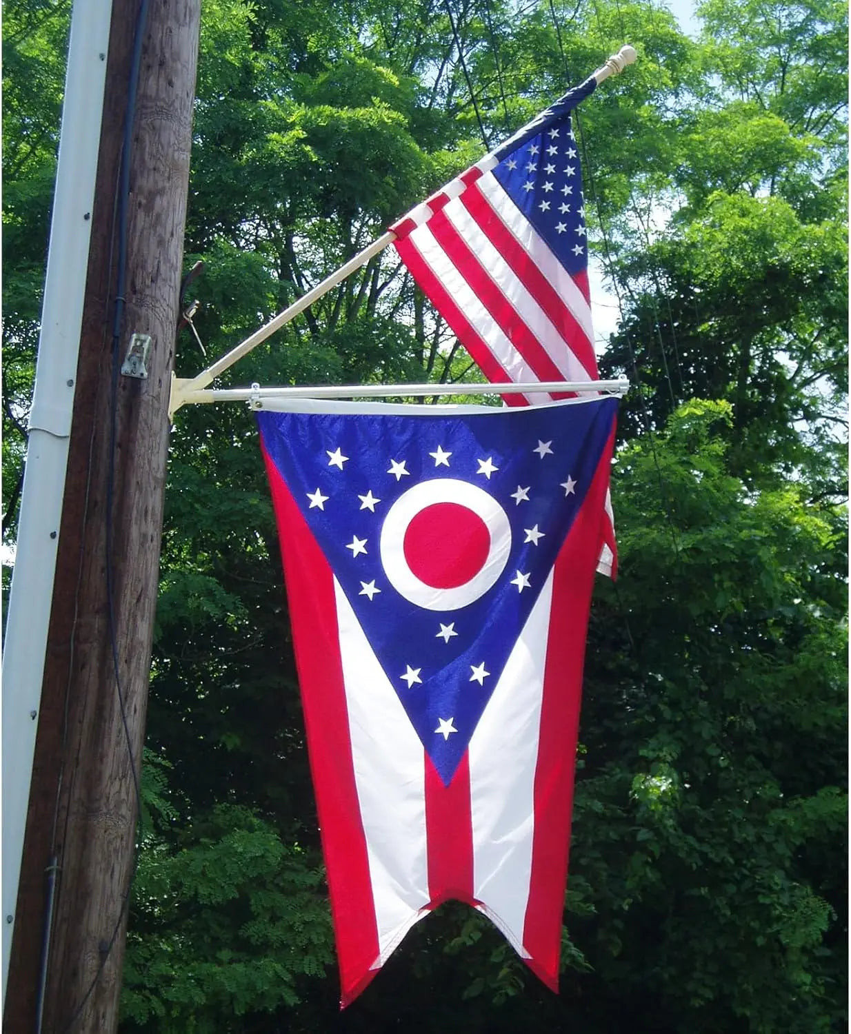 TOPFLAGS Ohio Flag 3x5 Outdoor OH State Flags Embroidered Flag Heavy Duty Sewn Stripes with 2 Brass Grommets USA TOP FLAGS, INC