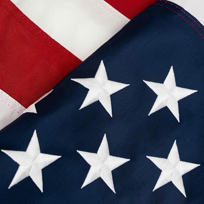 TOPFLAGS American Flag for Outside 3x5 Embroidered Stars US Flags Heavy Duty Outdoor USA Banner Sewn Stripes with Brass Grommets Vibrant Color USA TOP FLAGS, INC