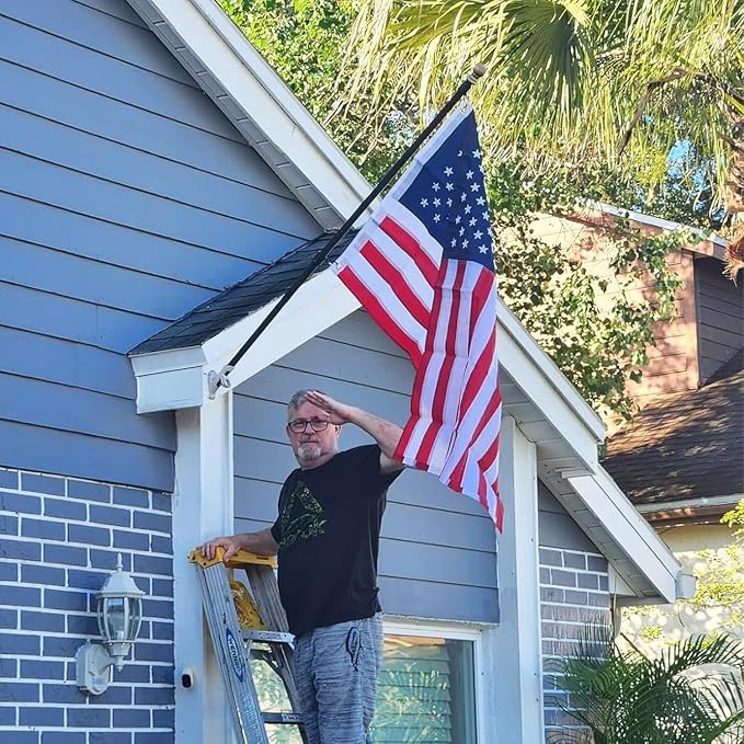 TOPFLAGS Folded American Flag 3x5 Heavy Duty Outdoor USA 420D Nylon US Flags with Embroidered Stars, Sewn Stripes & Brass Grommets, Fade Resistant - All Weather Flags for Outside High Wind Triangle Packaged USA TOP FLAGS, INC