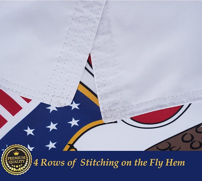 TOPFLAGS Illinois Flag 3x5 Double Side 3Ply IL State Flags Heavy Duty Outdoor 4 Rows Stitched Edge with 2 Brass Grommets USA TOP FLAGS, INC