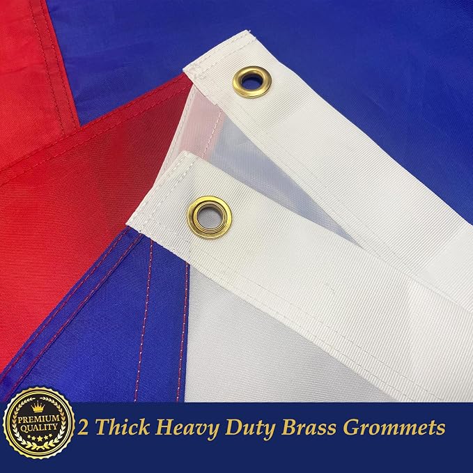 TOPFLAGS Philippines Flag 3x5 Foot Filipino Philippine National Flags Embroidered Stars Heavy Duty Outdoor Sewn Stripes with 2 Brass Grommets USA TOP FLAGS, INC