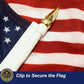 TOPFLAGS 12x18 Small American Flag on Stick 12 Pack Mini US Flags 12x18 Inch Metal Handheld Pole for Outside 4th of July Memorial Day USA 250th Anniversary Patriotic Decorations USA TOP FLAGS, INC