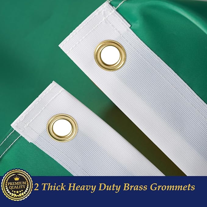 TOPFLAGS Irish Flag 4x6 Feet Ireland Flags Heavy Duty Outdoor Irish National Flags Sewn Stripes with 2 Brass Grommets USA TOP FLAGS, INC