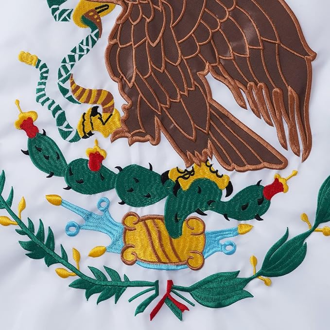 TOPFLAGS Mexican Flag 6x10 Embroidered Mexico Flags Bandera de Large MX Heavy Duty Sewn Stripes with 2 Brass Grommets USA TOP FLAGS, INC