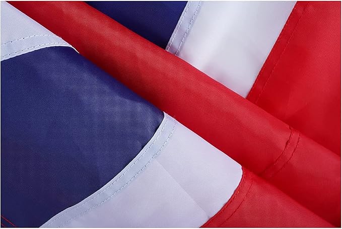 TOPFLAGS British Flag 5x8FT Union Jack UK United Kingdom Flag Embroidered Sewn Stripes Heavy Duty Outside Flags with 2 Thick Brass Grommets USA TOP FLAGS, INC