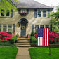 TOPFLAGS Garden Flag Stand with American Flag Garden Flag Heavy Duty Metal Yard Flag Holder Pole Stake Small Flag Stands for Garden Flags 12 x 18 with Clips and Stopper USA TOP FLAGS, INC