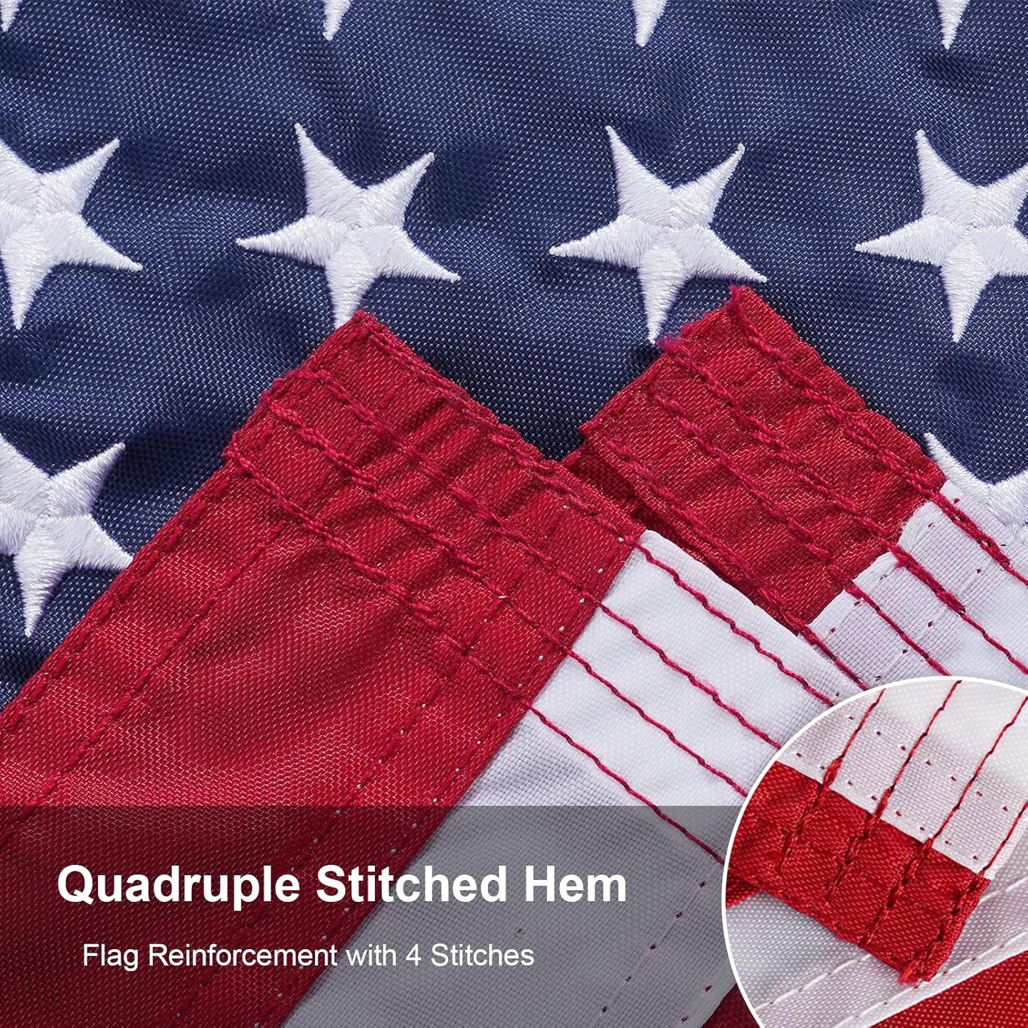 American Flag 12x18 Inches Made in USA, Embroidery 50 Stars Ensign Nautical Small US Boat Flags with 2 Brass Grommets, Heavy Duty Polyester Outdoor Banner for ATV UTV Yacht Golf Cart
