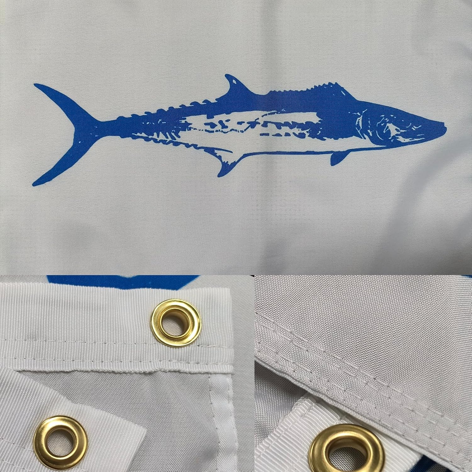 TOPFLAGS Mackerel Boat Flag 12x18 Inch Double Sided Heavy Duty Fishing Flag - Vivid Color Fisherman's Catch Flags for Boating | 4 Row Stitched and 2 Brass Grommets USA TOP FLAGS, INC