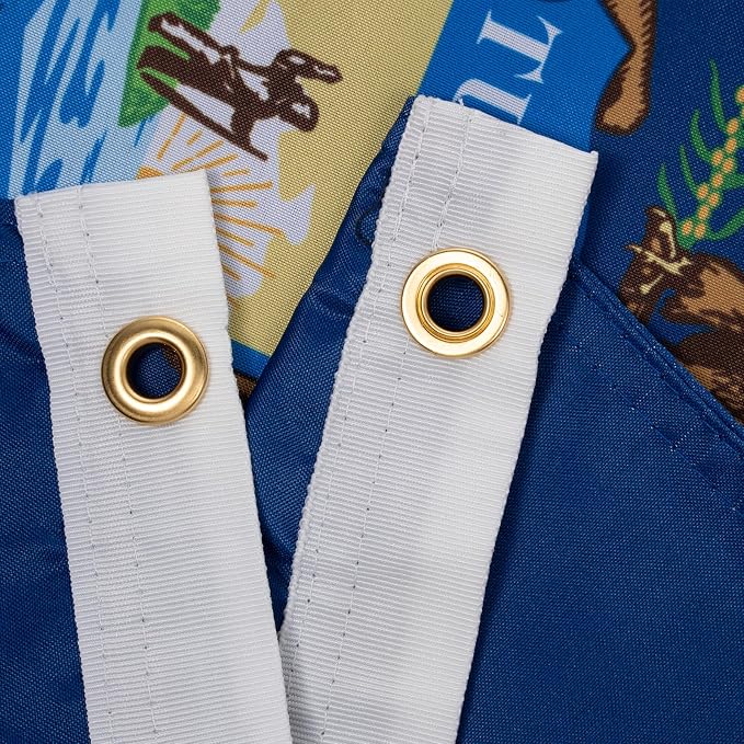 TOPFLAGS Michigan Flag 12x18 Inch Double Sided 3 Ply, Heavy Duty Nylon Small Michigan State Flag with Brass Grommets, Fade Proof Outdoor Marine Boat Flags (MI) USA TOP FLAGS, INC