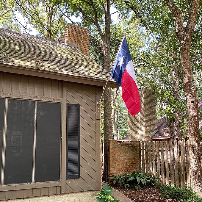 TOPFLAGS Texas Flag 8x12 Heavy Duty Outdoor TX State Flags - Embroidered Star Sewn Stripes for Outside with 4 Brass Grommets USA TOP FLAGS, INC