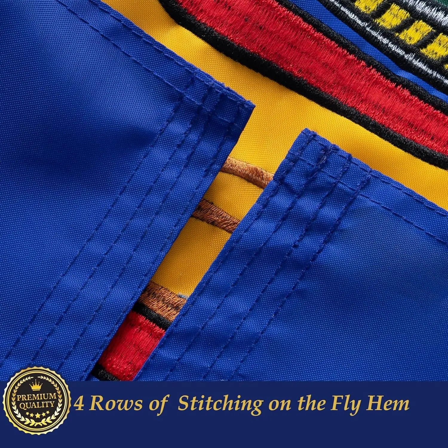 TOPFLAGS New York State Flag 4x6 Outdoor NY Flags Embroidered Flag Heavy Duty Sewn Stripes with 2 Brass Grommets USA TOP FLAGS, INC