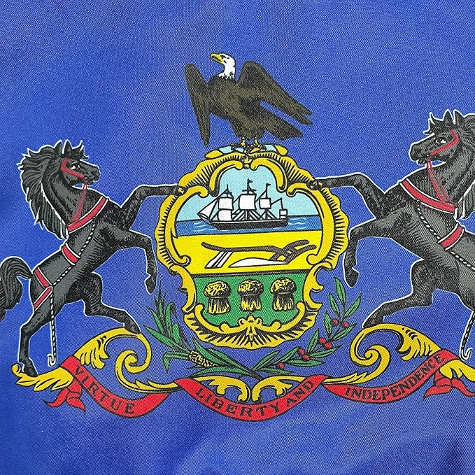 TOPFLAGS Pennsylvania State Flag 12x18 Inch, Double Sided 3-Ply Heavy Duty Polyester - Small Pennsylvania State Boat Flag, Fade Proof Outdoor Marine Flags with 2 Brass Grommets (PA) USA TOP FLAGS, INC