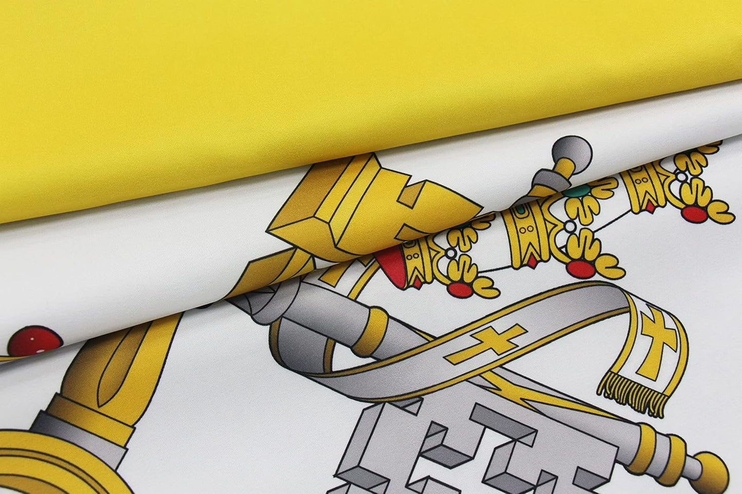 Vatican Flag 4x6 Feet, Double Side Vatican City Flags, Outdoor Catholic Flag, with 2 Brass Grommets and 4 Rows of Lower Stitches